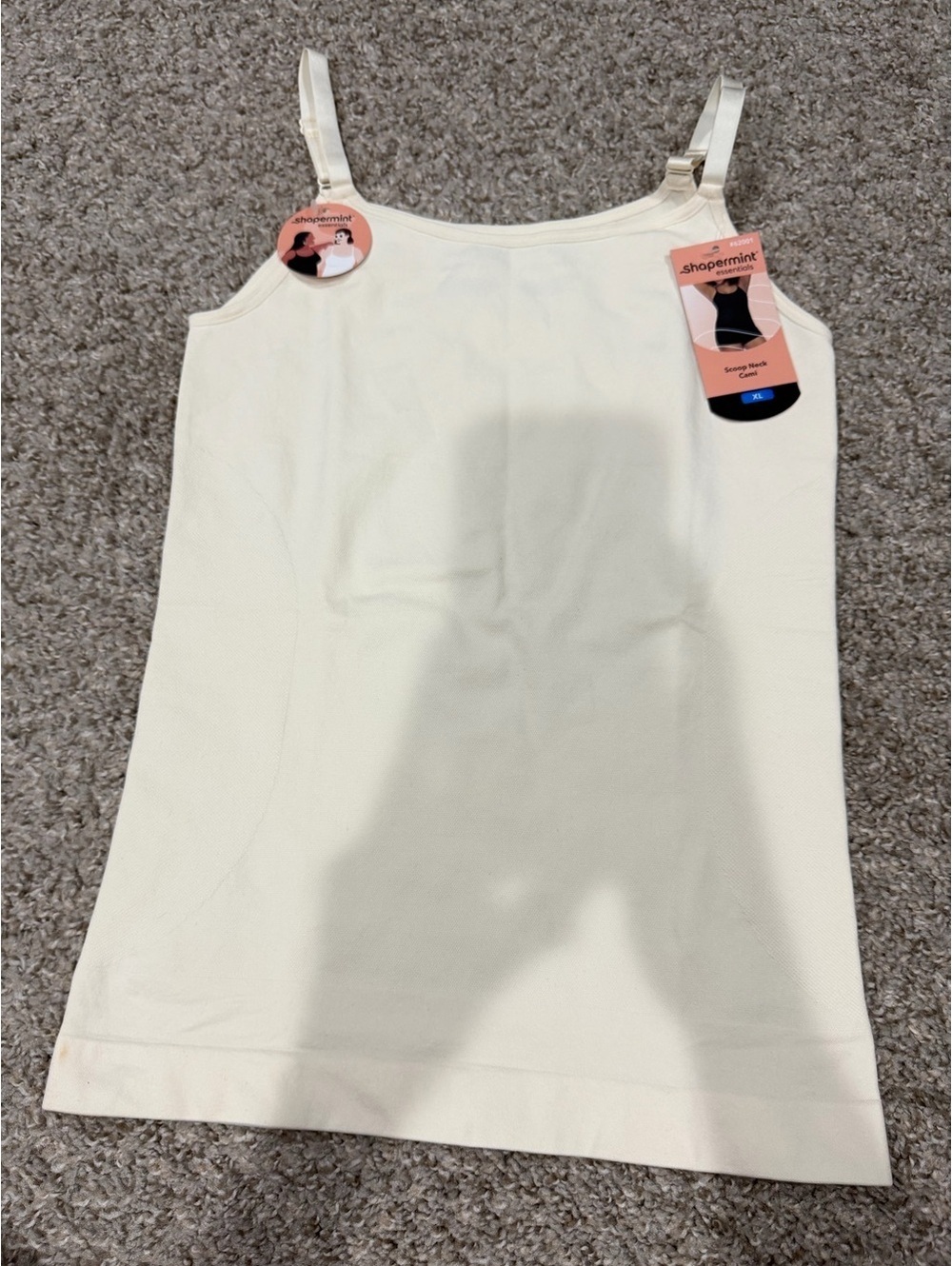 Shapermint Scoop Neck Cami in Cream Size XL NEW